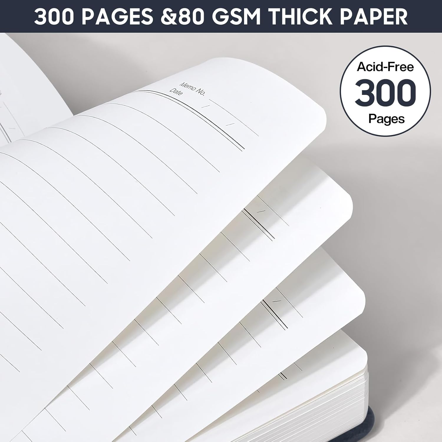 300 Pages Hardcover Leather Journal Notebook for Writing, A5 Hardcover Lined Journal with 80GSM Paper, Daily Journal for Women Men Work Organization, 5.7" X 8.4" image number 4