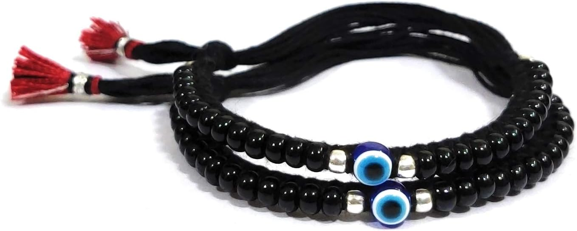 Samyuktha Evil Eye Baby Nazariya (1Pair) Adjustable Cord Bracelet for Newborn Baby to 4-Year Toddlers for Girl, Boy (Baby Bracelet, Anklet)(Not for Adult), Free Size, Resin, No Gemstone image number 2