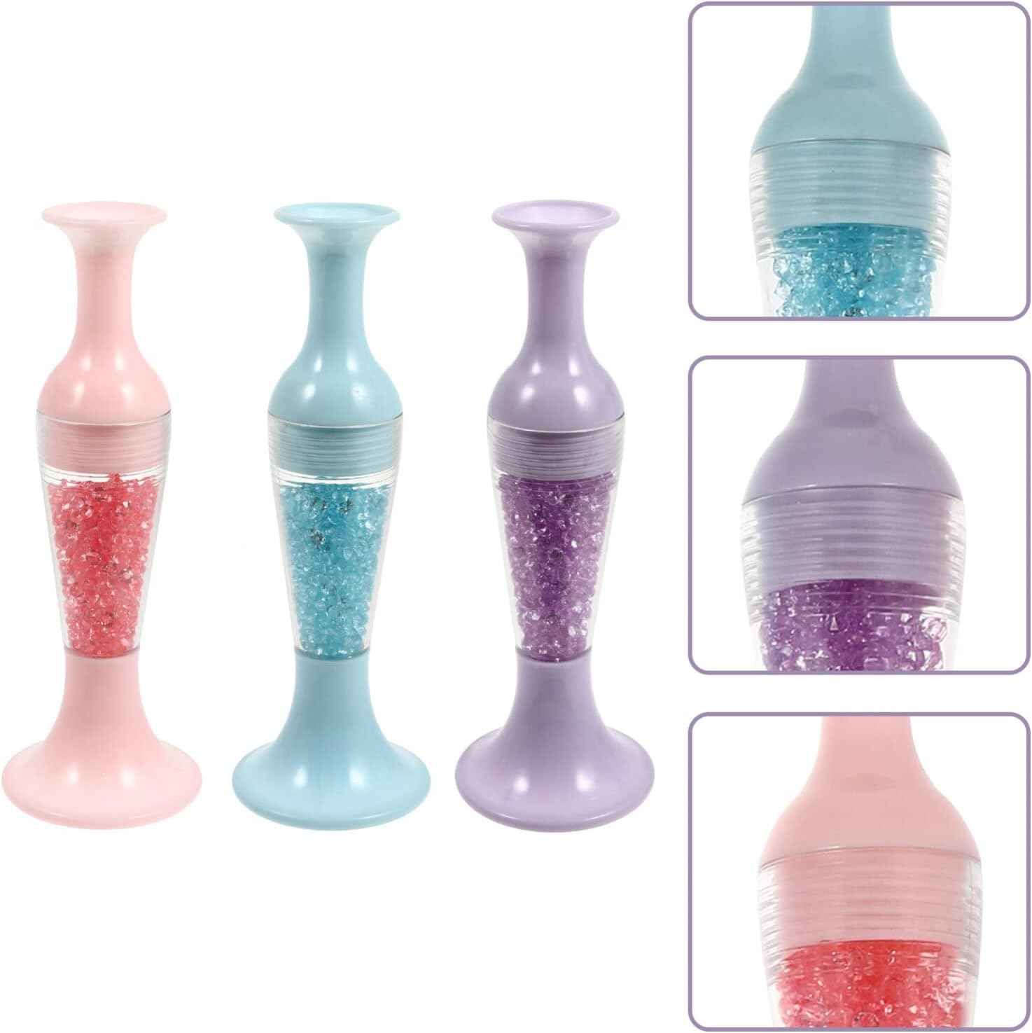 NUOBESTY 3Pcs Vase Shape Drill Pen Flower Pot Shaped Standable Ergonomic Nail Point Pen Diamond Picture Tools Diamond Art Accessories