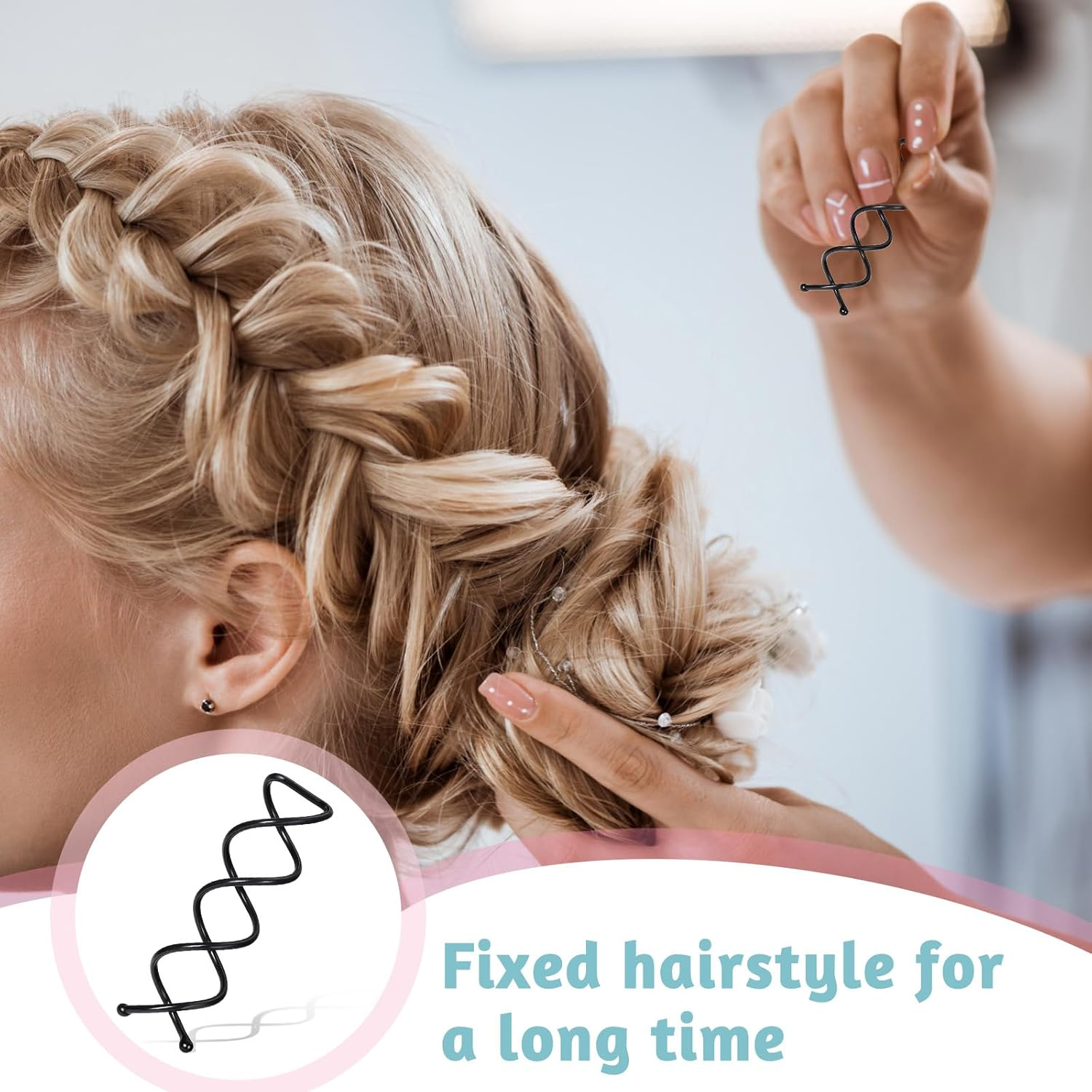 Qianyu 25 Count Mini Spiral Twist Hair Pins Small Reusable Non Slip Secure Hold Bobby Pins Clips for Updos Non-Scratch Metal round Tips Hair Clips Suitable for Kids Girls and Women All Hair Types image number 5