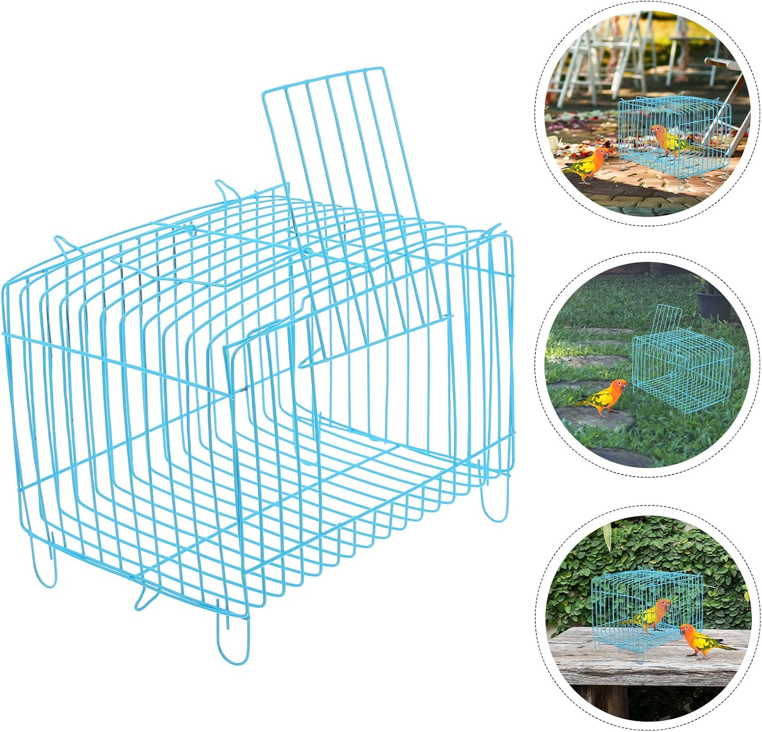 Angoily Portable Small Parrot Cage Carrier with Handle Wear-Resistant Steel Wire Bird Travel Cage for Pet Birds Suitable for Travel and Outdoor Use image number 3