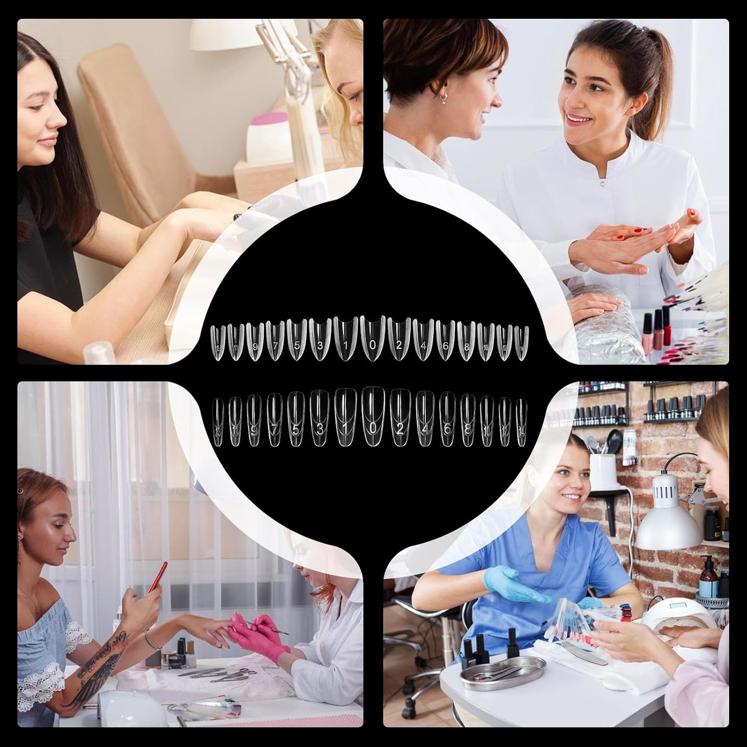 240PCS Sandwich Nail Form | Nail Duals Forms for Gel Nails Extension | Professional Gel Nails Extension Forms Duals-Sided, Quick Building, for Personal Salon Home Fashion Beauty Manicure Daily Styling image number 4