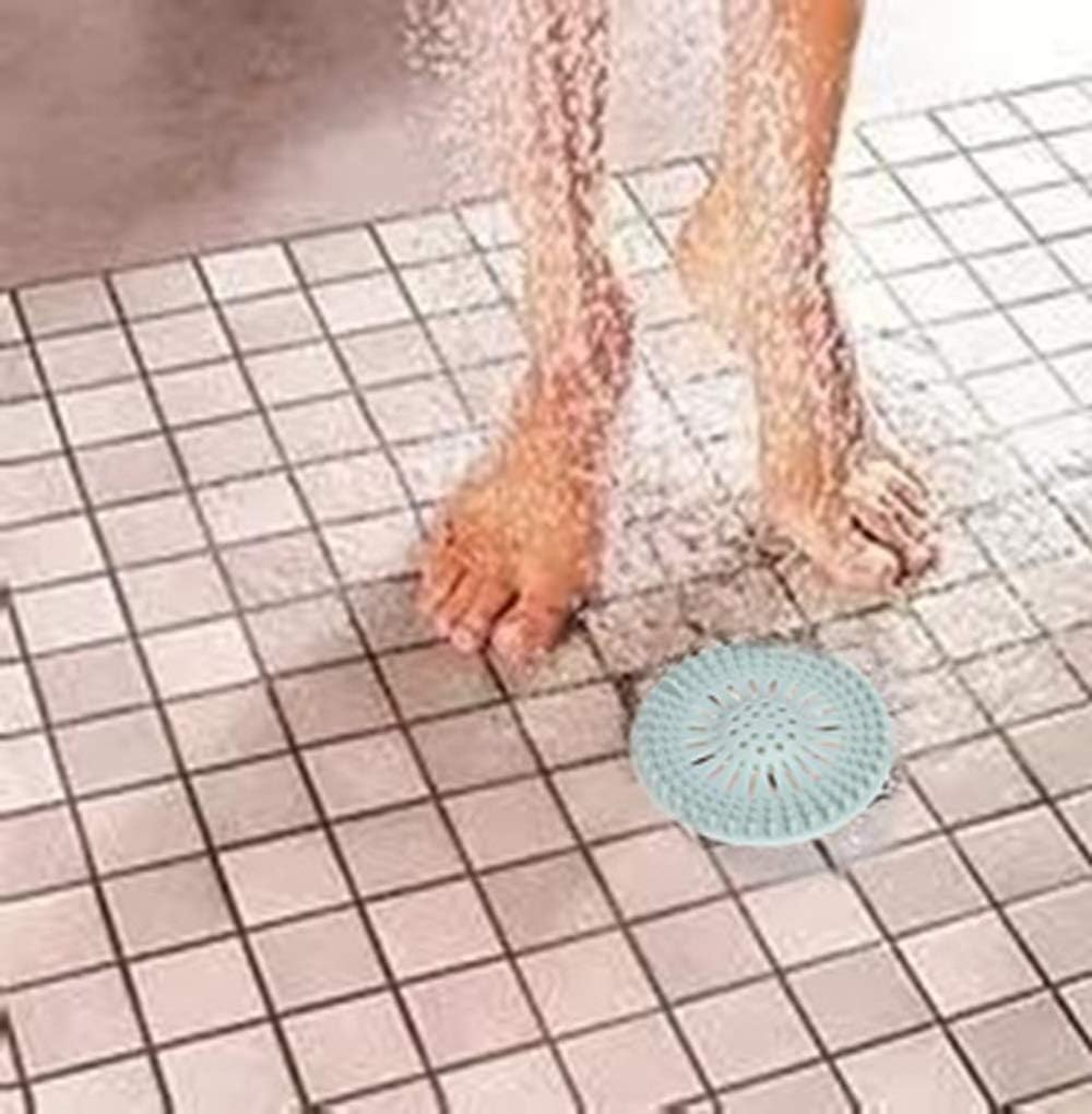 3 Pack Pet Dog Hair Catcher Shower Drain Cover,Hair Stopper Drain Protector Universal Silicone Sink Strainer for Bathtub Kitchen and Bathroom (Blue, One Size) image number 6