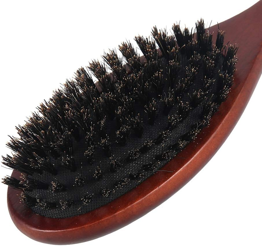 Fulasun Hair Brush Boar Bristle Hair Brush Comb Oval Anti-Static Paddle Hair Extension Brush Scalp Beech Wooden Handle Reducing Hair Frizzy and Frizzy for Women and Men .. image number 4