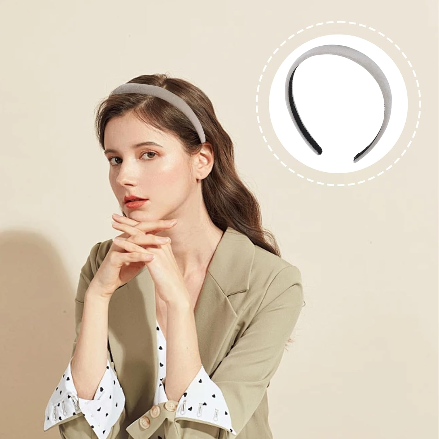 AYNKH 3 Pieces Velvet Headbands, Velvet Headbands, Korean Autumn and Winter, Suitable for All Kinds of Hairstyles, Suitable for Sports, Travel, Party, Daily Wear image number 1