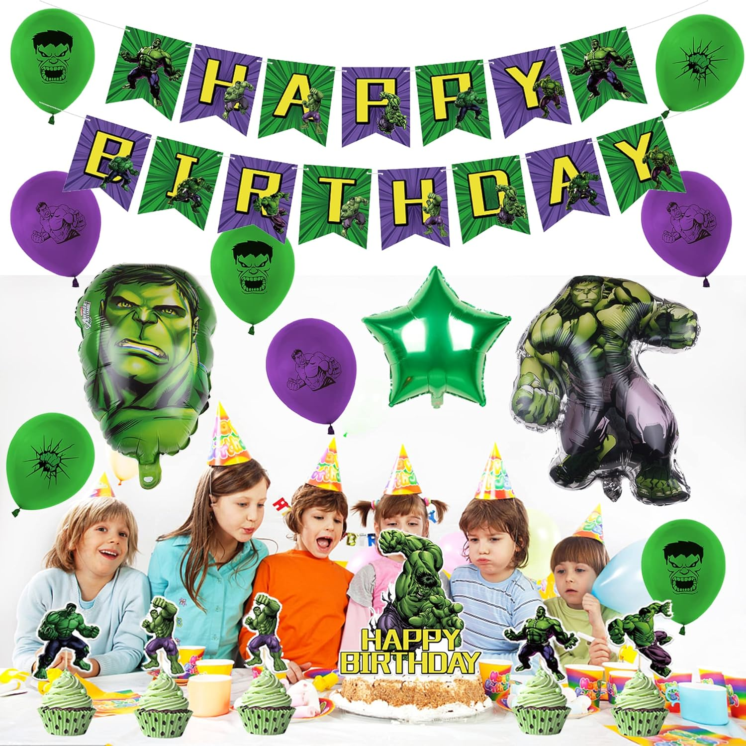 Party Supplies Hulk Birthday Decorations Superhero Balloons Avengers Birthday Cake Decorations Hulk Birthday Banner Avengers Helium Foil Balloons Hulk Party Decorations