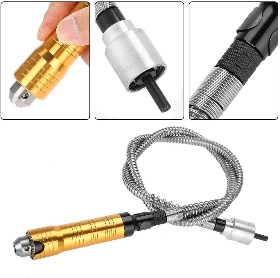 Flexible Shaft Grinder 6Mm, Flexible Shaft Flexible Flex Shaft 0.5-6.5Mm Chuck Handle for Polishing, Engraving, Drilling, Cutting, Grinding, Carving, Shaping and Sanding image number 1