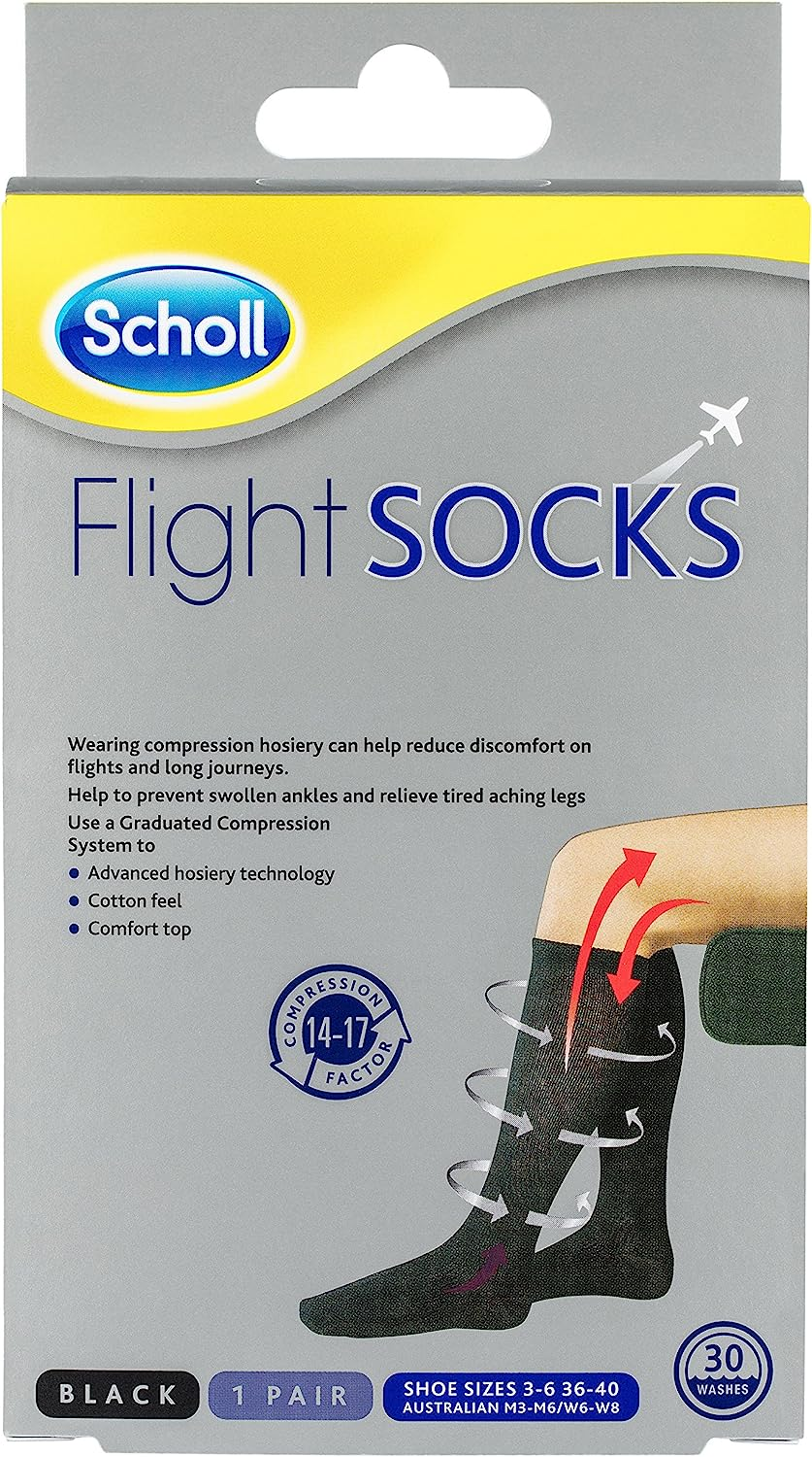 Scholl Flight Socks Compression Hosiery Ladies, Natural (8-10) image number 1