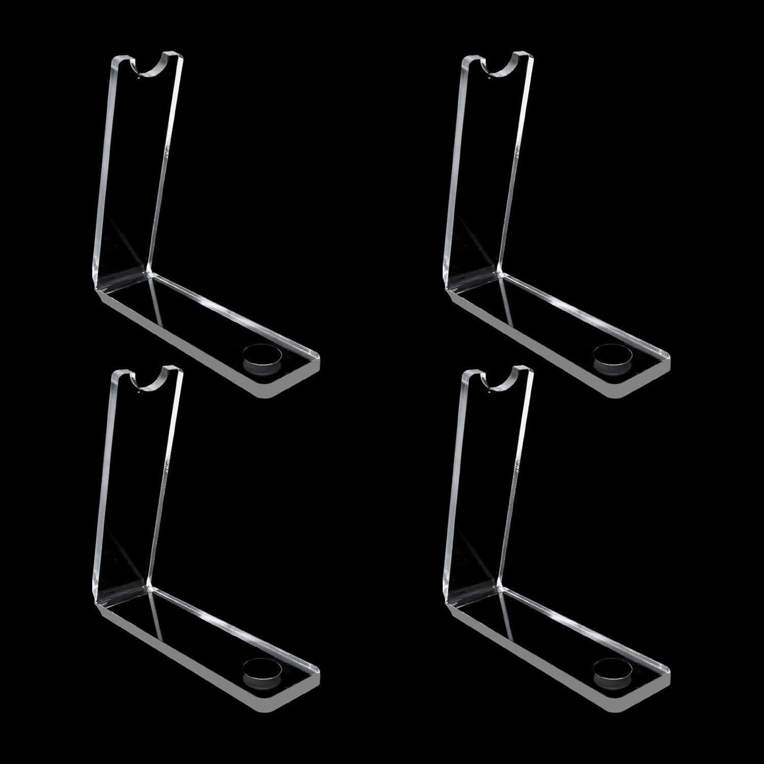 Honbay 4PCS Acrylic Single Pen Holder Stand Clear Pencil Display Stands Makeup Brush Rack Organizer for Home School Office Use or Eyebrow Eyeliner Paintbrush Display image number 1