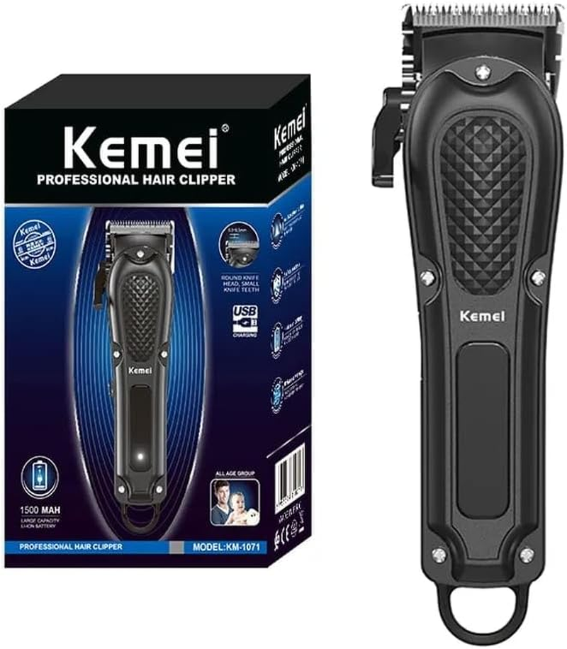 Kemei KM-1071 Electric Hair Clipper UBS Rechargeable Cordless Beard Trimmer Men Powerful Electric Hair Clipper Trimming Tool image number 2