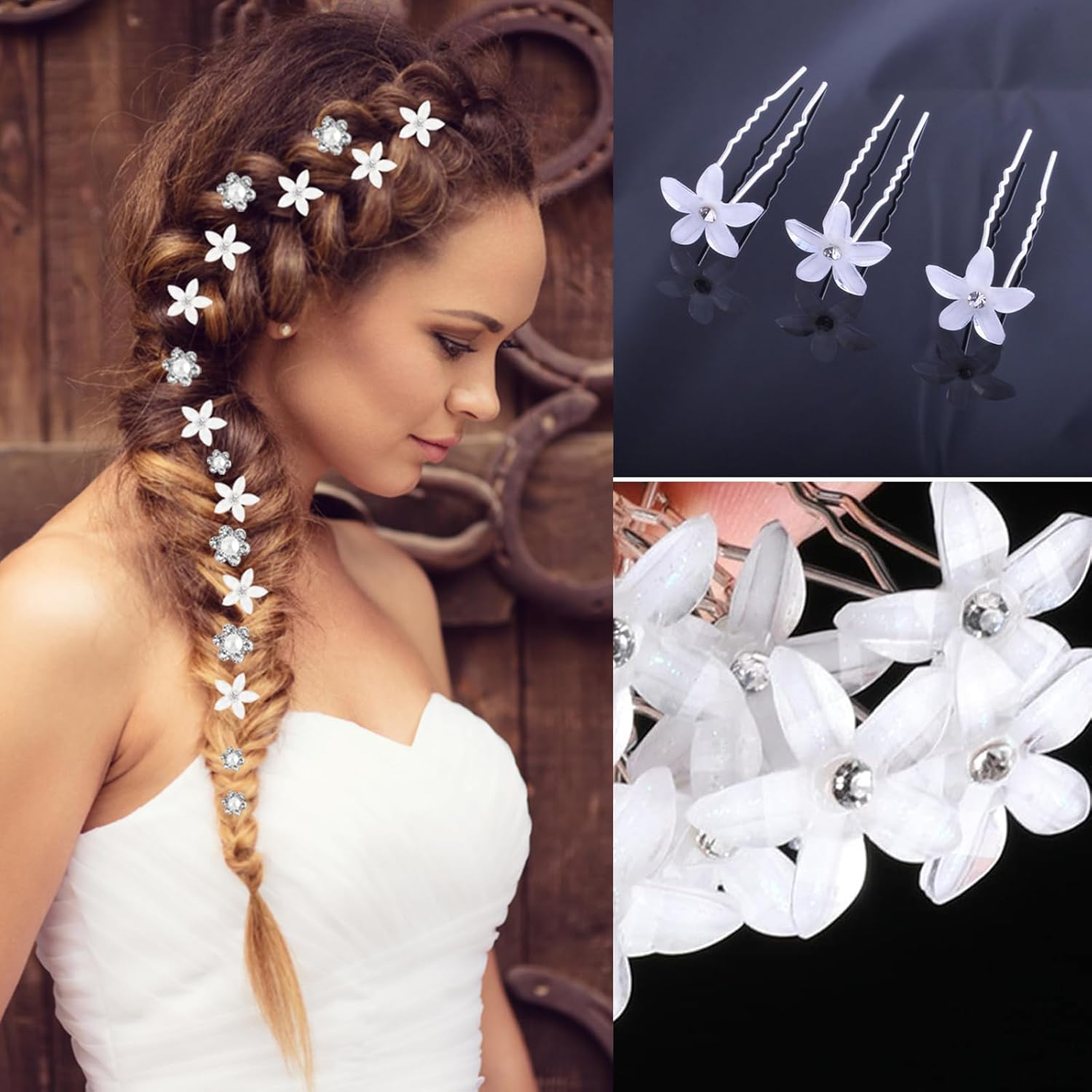 Pearl Hair Pins Wedding - 20 Pieces Bridal Hair Accessories Set with Crystal, U-Shaped Hair Clips for Women Girls - Elegant Rhinestone Wedding Hair Clips for Weddings & Special Occasions image number 2