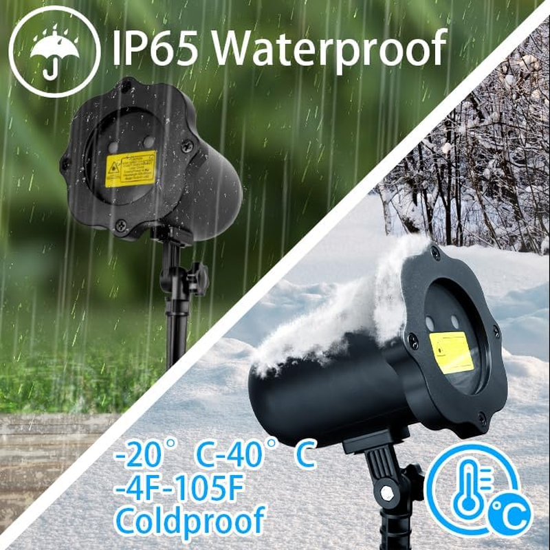 Christmas Projector Lights,Outdoor LED Christmas Lights with 16 Christmas Patterns with Remote Control,Waterproof Snow Projector Suitable for Xmas Birthday Party,Holidays,Decorative Lights image number 4