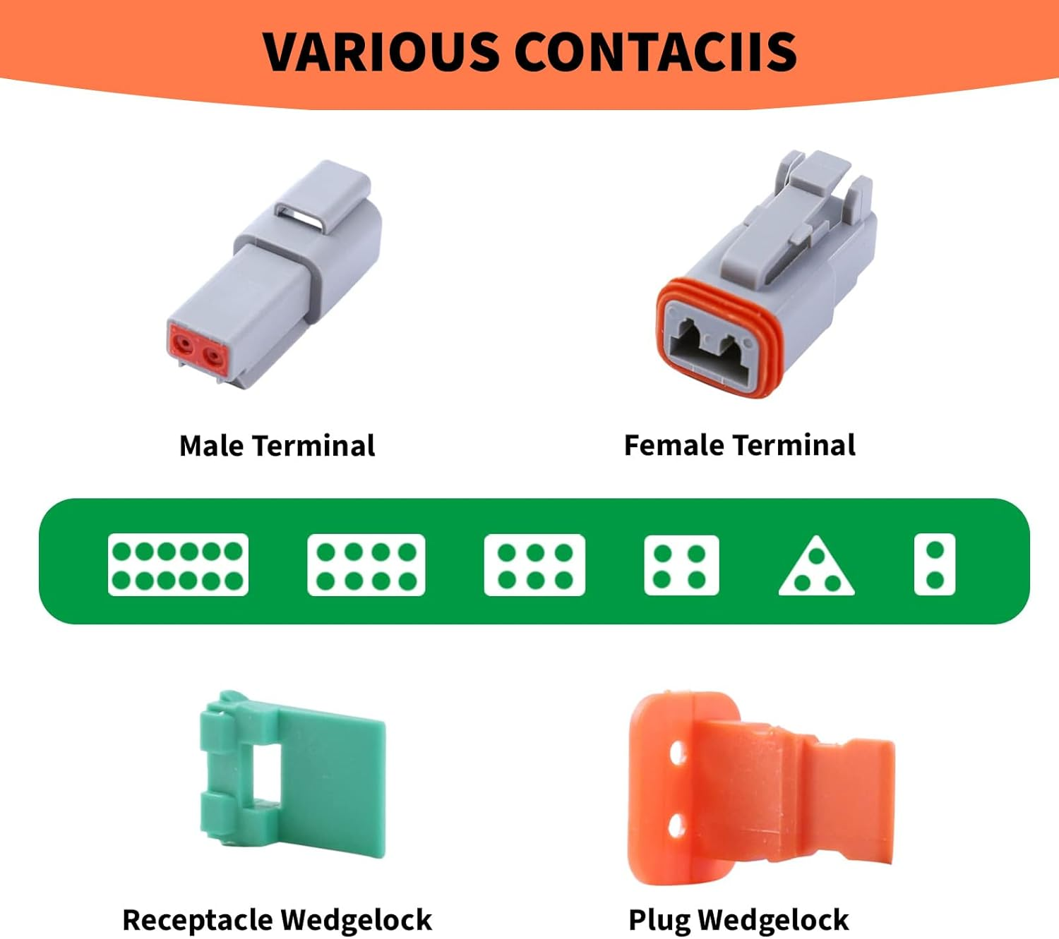 MAEZOE 2 Pin Deutsch DT Connector Kits, 6 Sets 2 Pin Waterproof Connector with Size 16 Solid Contacts, Electrical Wire Connector for Truck, Off-Road Vehicles, Marine, Motorcycle Wiring image number 5