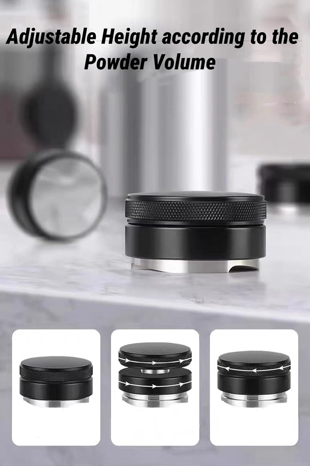 Mernard 58Mm Coffee Distributor Tool, Height Adjustable Espresso Leveler with Anti-Slip Grip image number 2