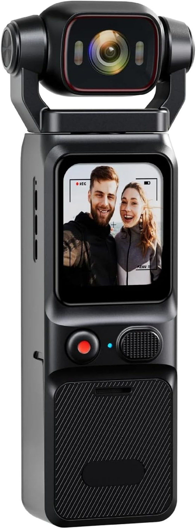 MENDUNER 4K Handheld Camera with 1.69" Touchscreen, 140&deg; Wide Angle 6 Axis Stabilization, 3000Mah Battery Vlogging Camera, Wifi App Control Support 48MP Photo Slow Motion
