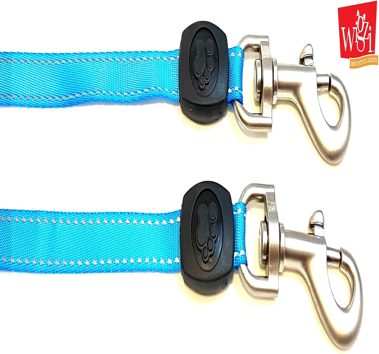 Wigzi Retractable Dual Leash for Two Dogs, 360 Degree No Tangle with Reflective Coupler. 110Lbs Total Weight.