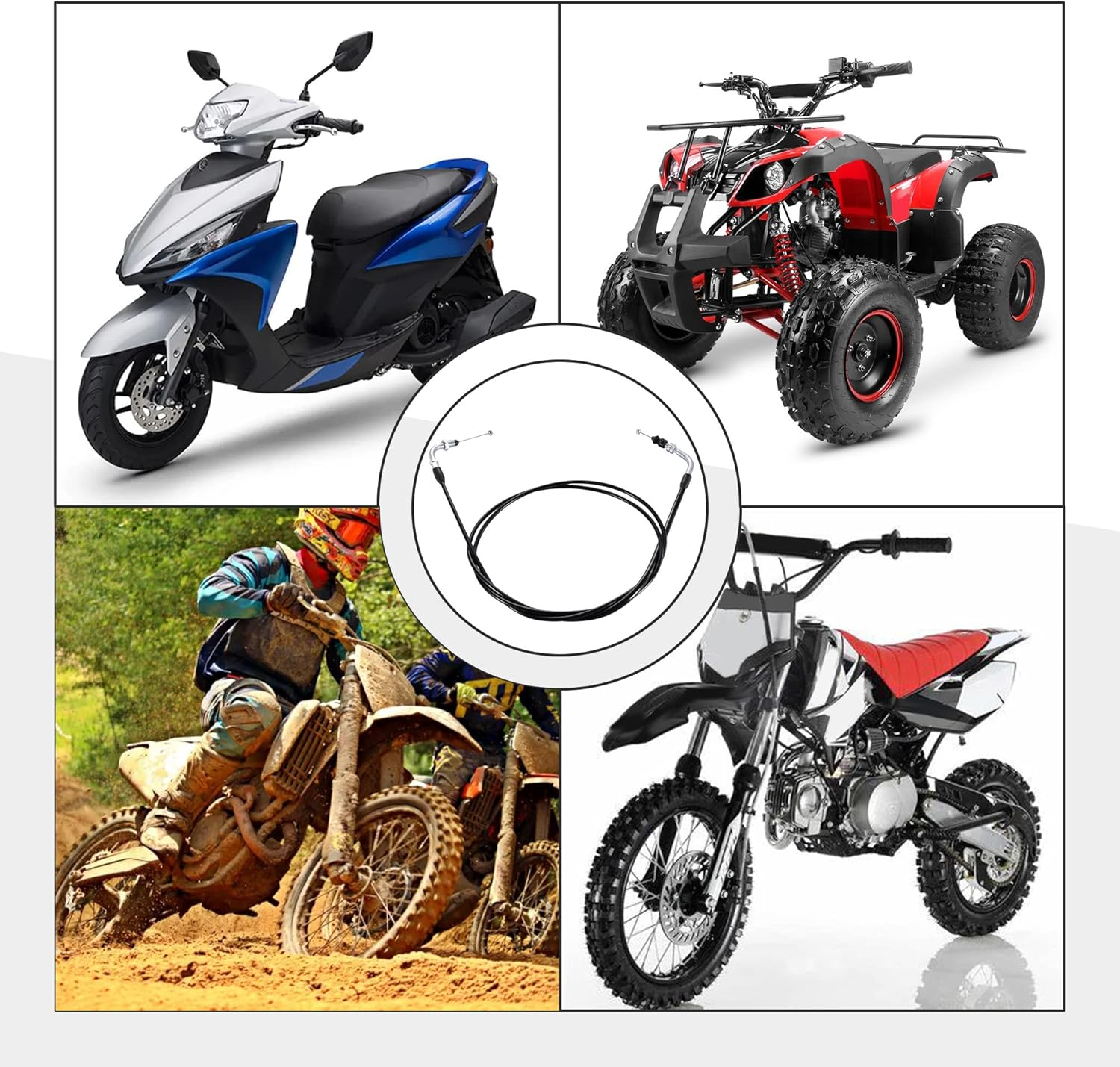 GOOFIT 79" Throttle Cable for 50Cc Chinese Moped Scooter Motor Scooter image number 2