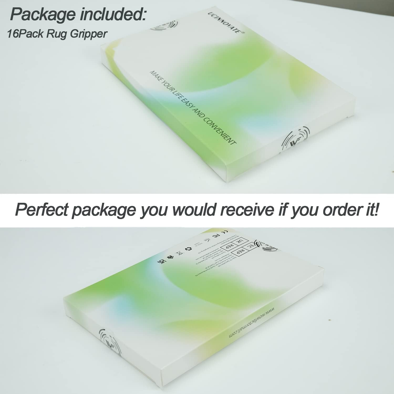 UCINNOVATE 16X Carpet Gripper, Anti-Slip Rug Grippers Mat Reusable anti Curling Rug Gripper Carpet Underlay Carpet Stopper, Strong Stickiness and Easy to Remove 180Mm*30Mm*2Mm image number 5