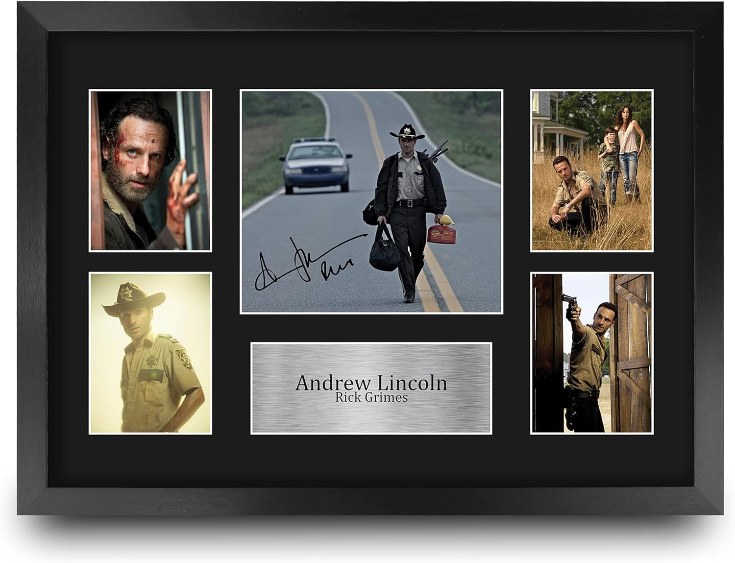 HWC Trading FR Andrew Lincoln Gift A4 Printed Autograph FRAMED the Walking Dead Gifts Print Photo Picture Display