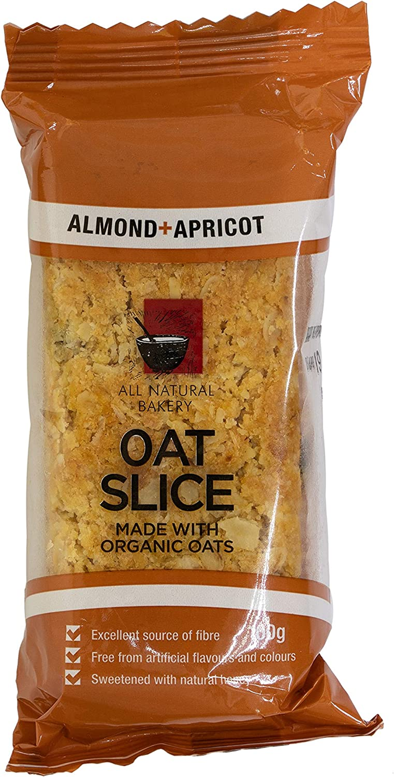 All Natural Bakery Almond and Apricot Oat Slice 100G image number 1