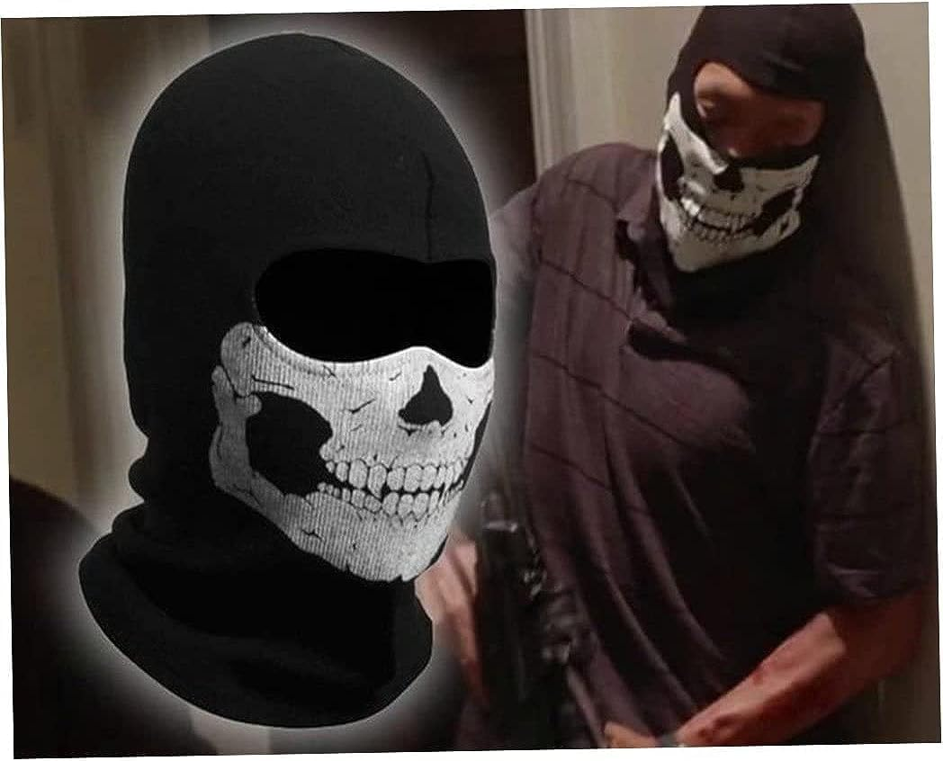 Unisex Ghost Print Balaclava Mask Ghosts Skull Full Face Mask Windproof Ski Mask Motorcycle Face Masks for Men Women Balaclavas Black image number 5