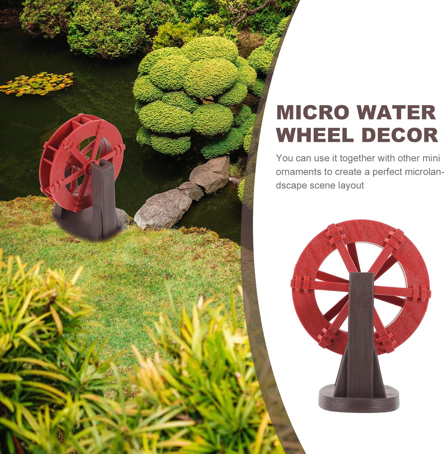DOITOOL Vintage Style Plastic Water Wheel Fountain Accessory for Outdoor Fish Tank Decor Lightweight Craftsmanship for DIY Waterfall Scene Layout and Photo Prop