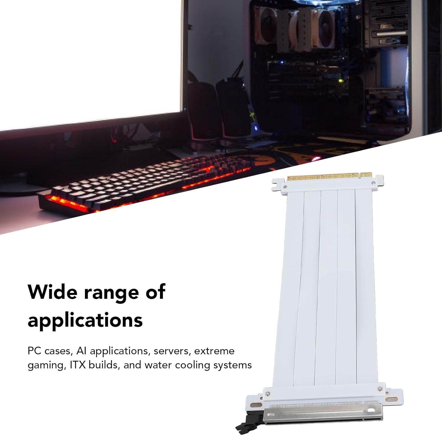 PCIE 4.0 X16 Riser Cable, 128Gbps PCB Flexible GPU Extension Cable, PCIE Riser Compatible with 4.0 3.0 2.0 1.0 Interfaces (20Cm) image number 6
