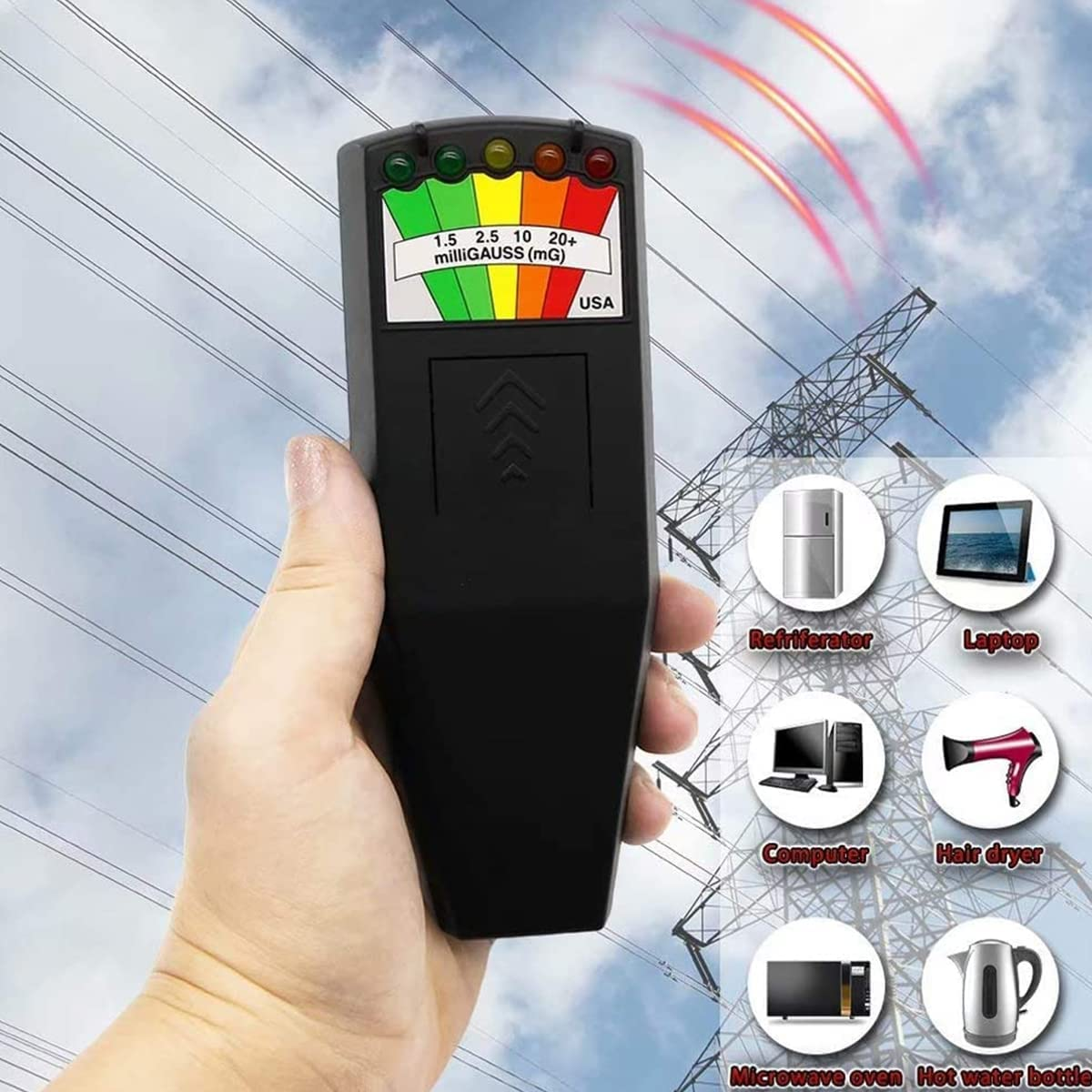 EMF Meter Electric High Accuracy Magnetic Field Detector Portable Battery Powered Magnetic Field Monitor Ghost Hunting Paranormal Equipment Tester for Industrial Construction image number 5