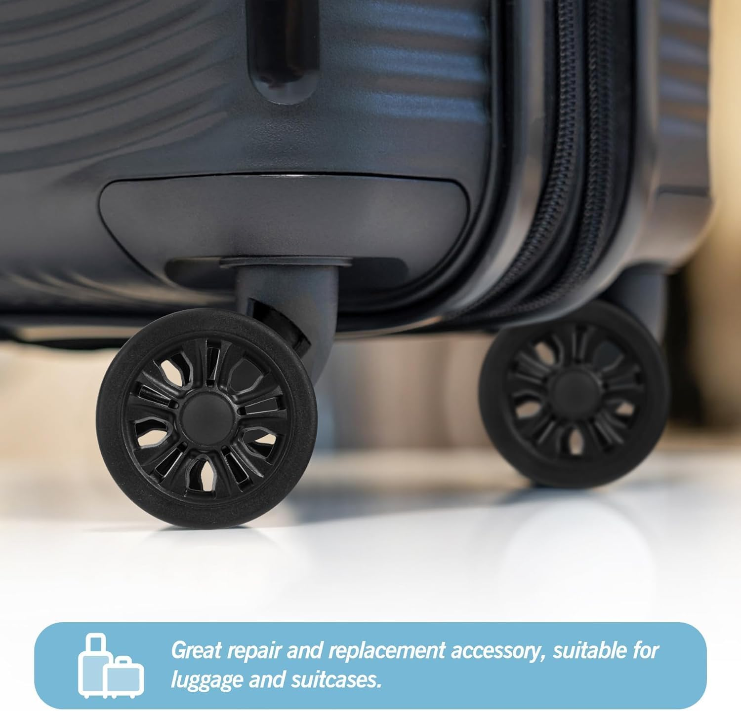 Volein 4 Pcs Suitcase Replacement Double Wheels, Wear Resistant Luggage Wheels Replacement with Bearings Spare Casters Kit for Worn Suitcase Tyres, 4 Pcs, Vn2-55Mm image number 5