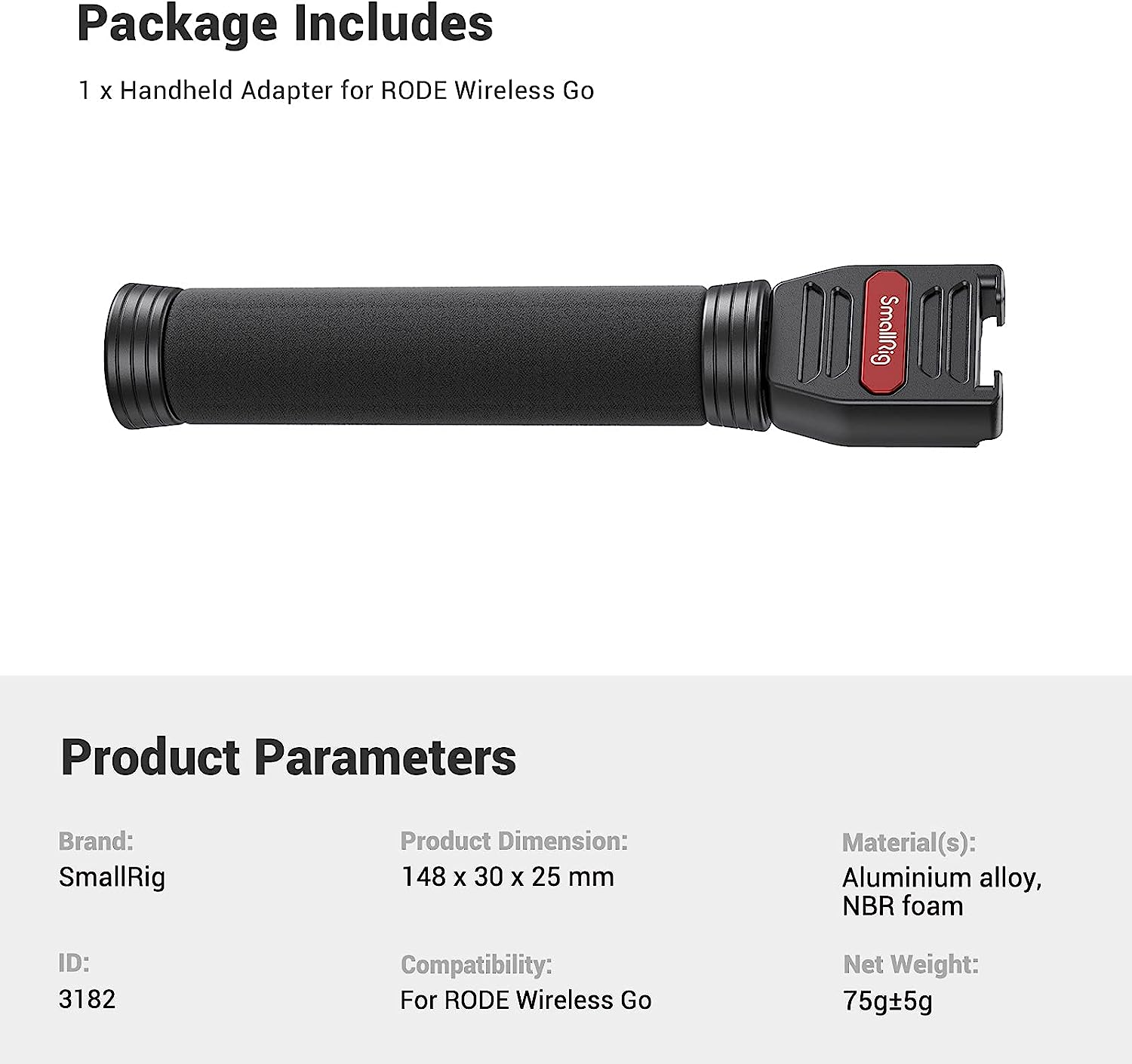 Smallrig Interview Microphone Handle, Stretchable Mic Handle for RODE Wireless Go, for DJI Mic, for Hollyland Lark 150, for Synco G1/A2 and Other Wireless Lavalier Microphones with Cold Shoe 3182 image number 2