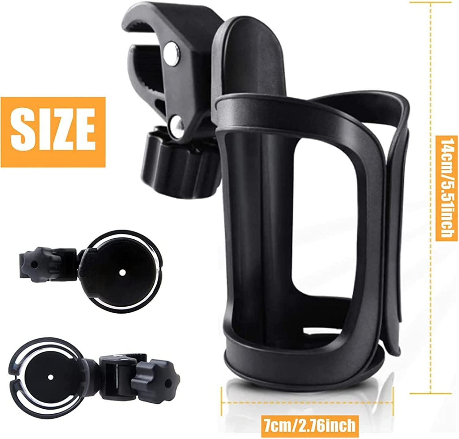 Bike Cup Holder 2 Pack Baby Stroller Bottle Holders 360 Degrees Rotation Anti-Slip Fast Dismounting Cup Drink Holder for Pushchair Bicycle Baby Stroller Wheelchair Motorcycle image number 4