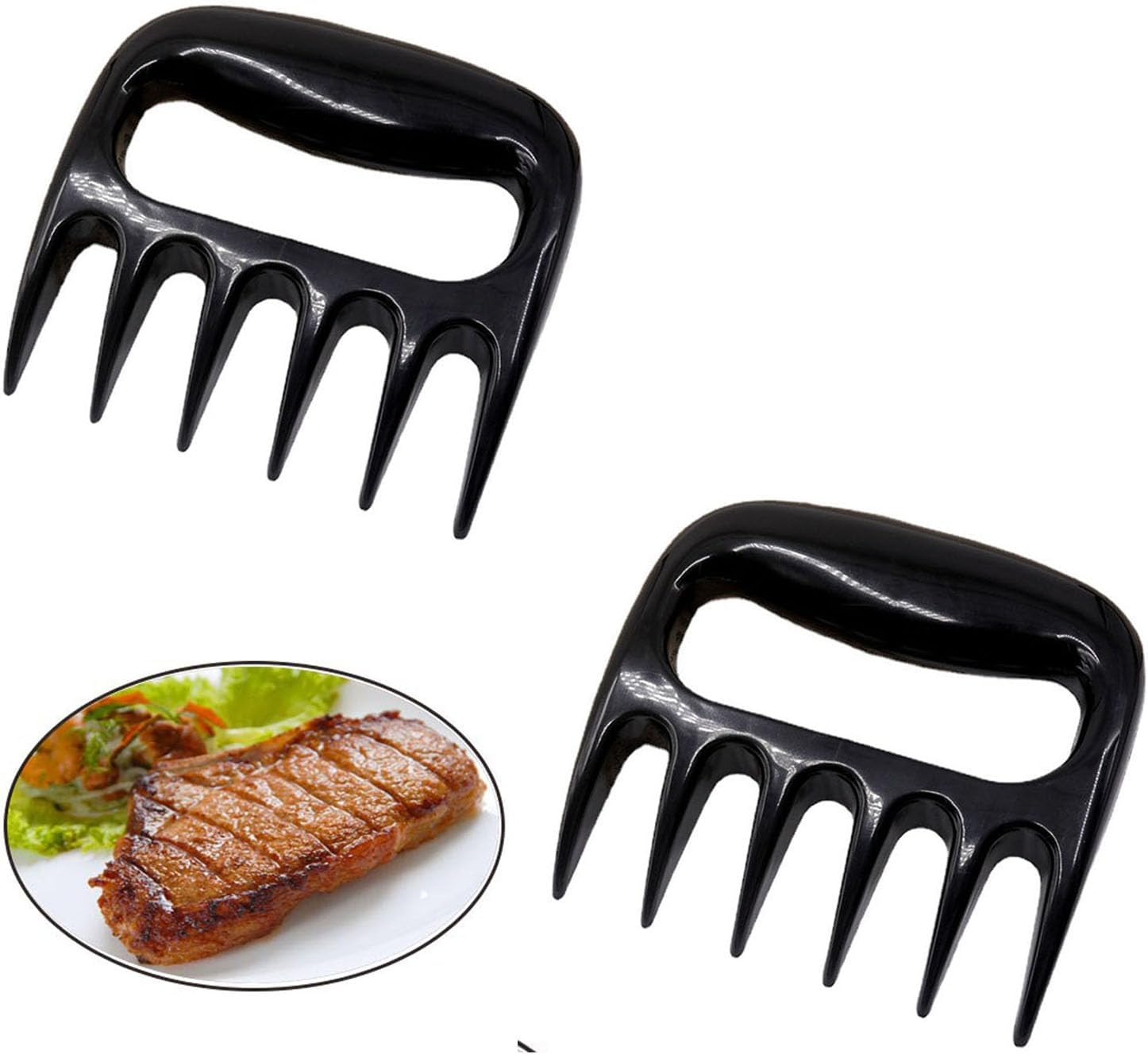 Meat Claws 2 Pcs, Chicken Shredder Tool, Meat Shredder Tool, BBQ Claws for Shredding Meat（Black） image number 2