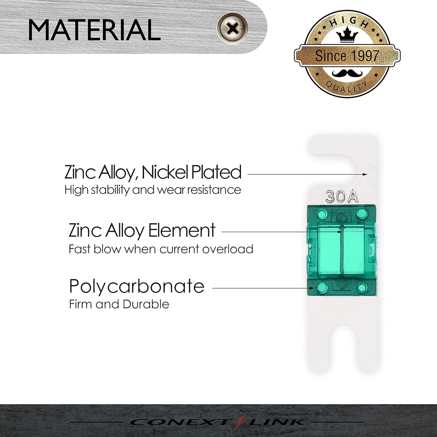 Conext Link AFS30-10 Nickel AFS Fuse 10 Pack 30 Amp image number 5