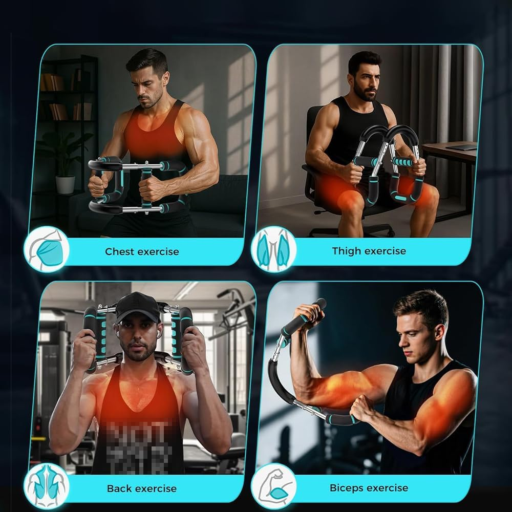 Twister Arm Trainer &ndash; Adjustable Spring Workout Bar for Chest, Arms, and Forearms &ndash; Upper Body Strength Training Equipment for Men & Women, Portable Home Gym Muscle Exerciser with Anti-Slip Handles image number 3