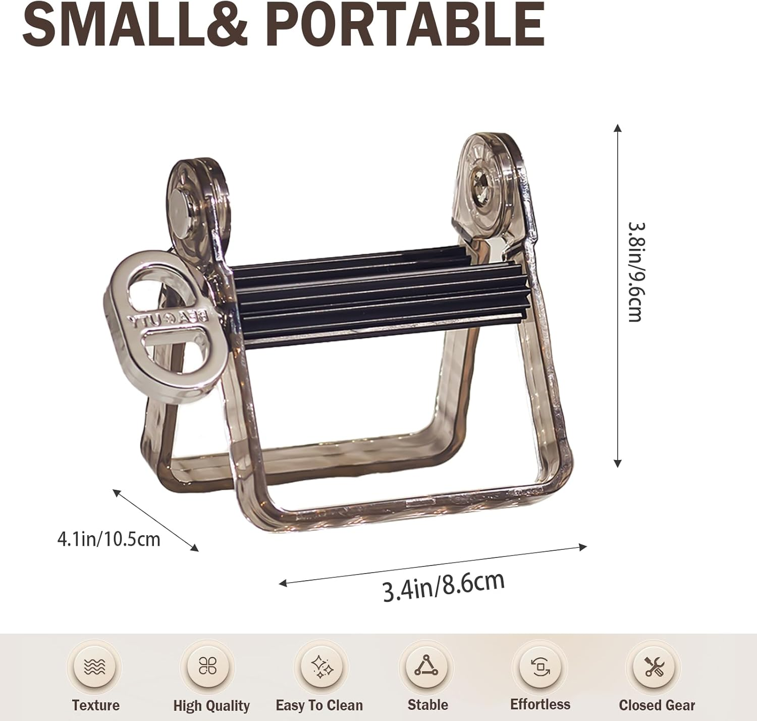 Luxury Paint Tube Squeezer Wringer Tool - Rolling Metal Tube Squeeze Roller for Toothpaste - Metal Toothpaste Tube Squeezer for Artists, Hair Salons, Painters - Daily Living Essential (Black) - Black image number 3