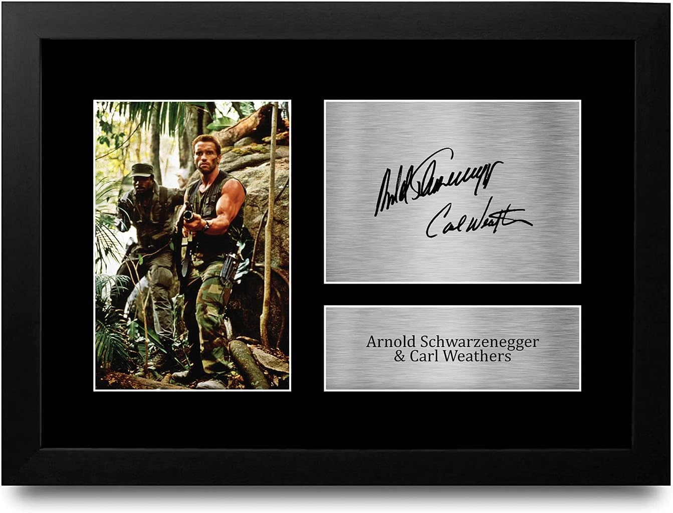 HWC Trading A4 Arnold Schwarzenegger & Carl Weathers Predator Gifts Printed Signed Autograph Picture for Movie Memorabilia Fans