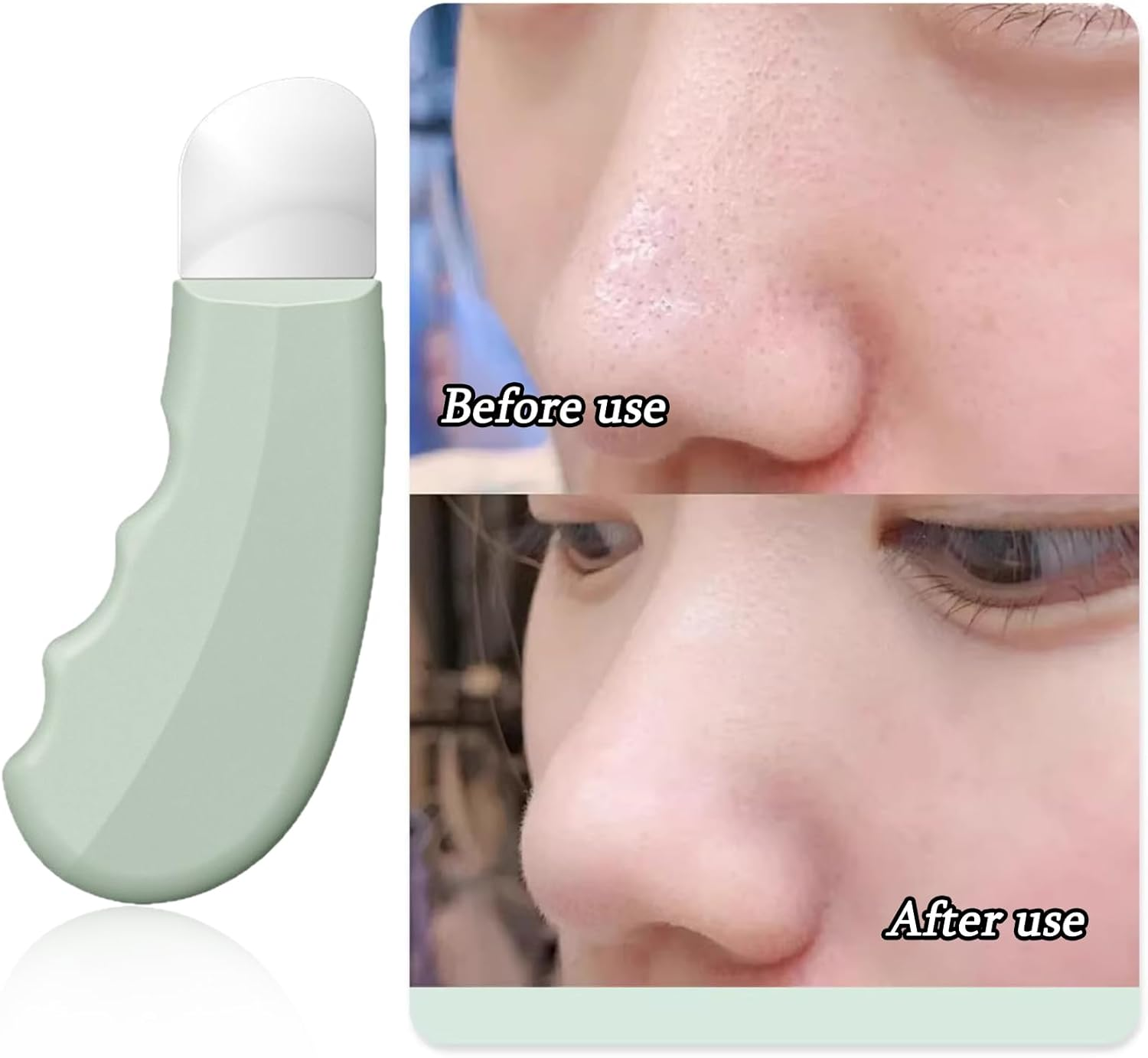 RIBHNXHI Blackhead Remover Tool Silicone Face Scraper for Deep Cleansing Skin Scrubber Facial Spatula Nose Blackhead Extractor Skin Care Beauty Tool for Men and Women Green