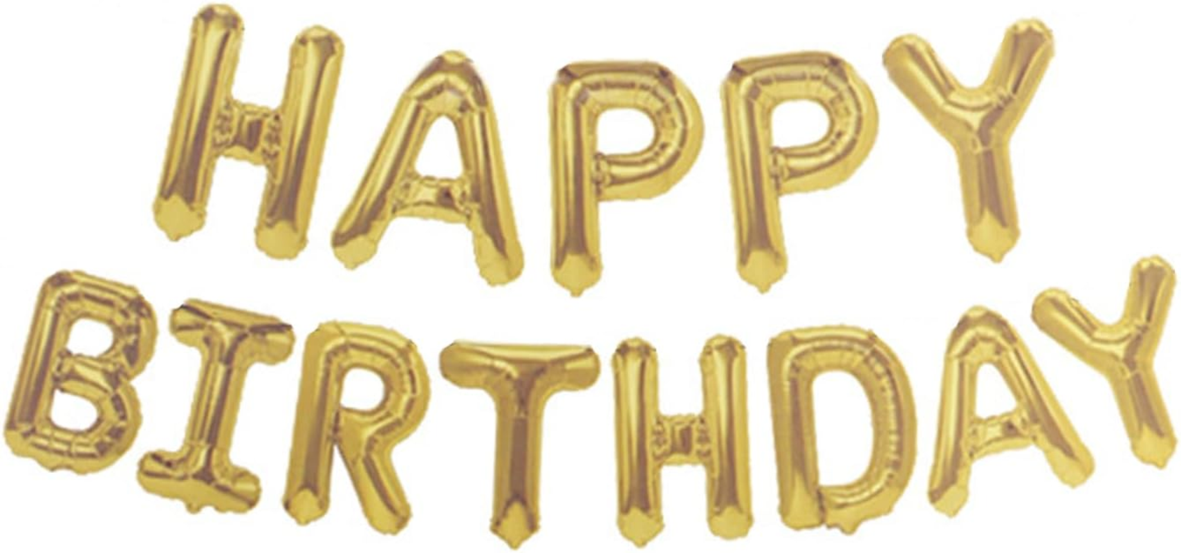 Happy Birthday Balloons Banner, 16 Inch Aluminum Foil Letters Birthday Sign for Birthday Party Decoration (Blue)