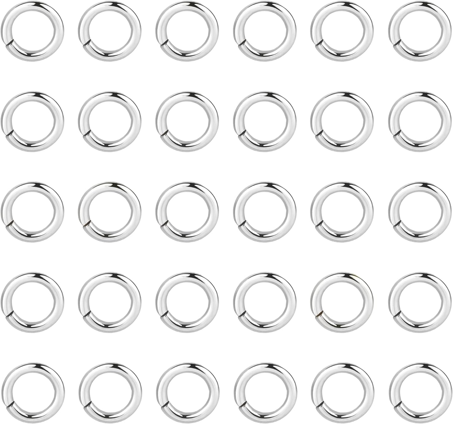 Sterling Silver Jump Rings for Jewelry Making 4Mm 5Mm 6Mm 925 Sterling Silver Open Jump Rings for DIY（60 PCS）