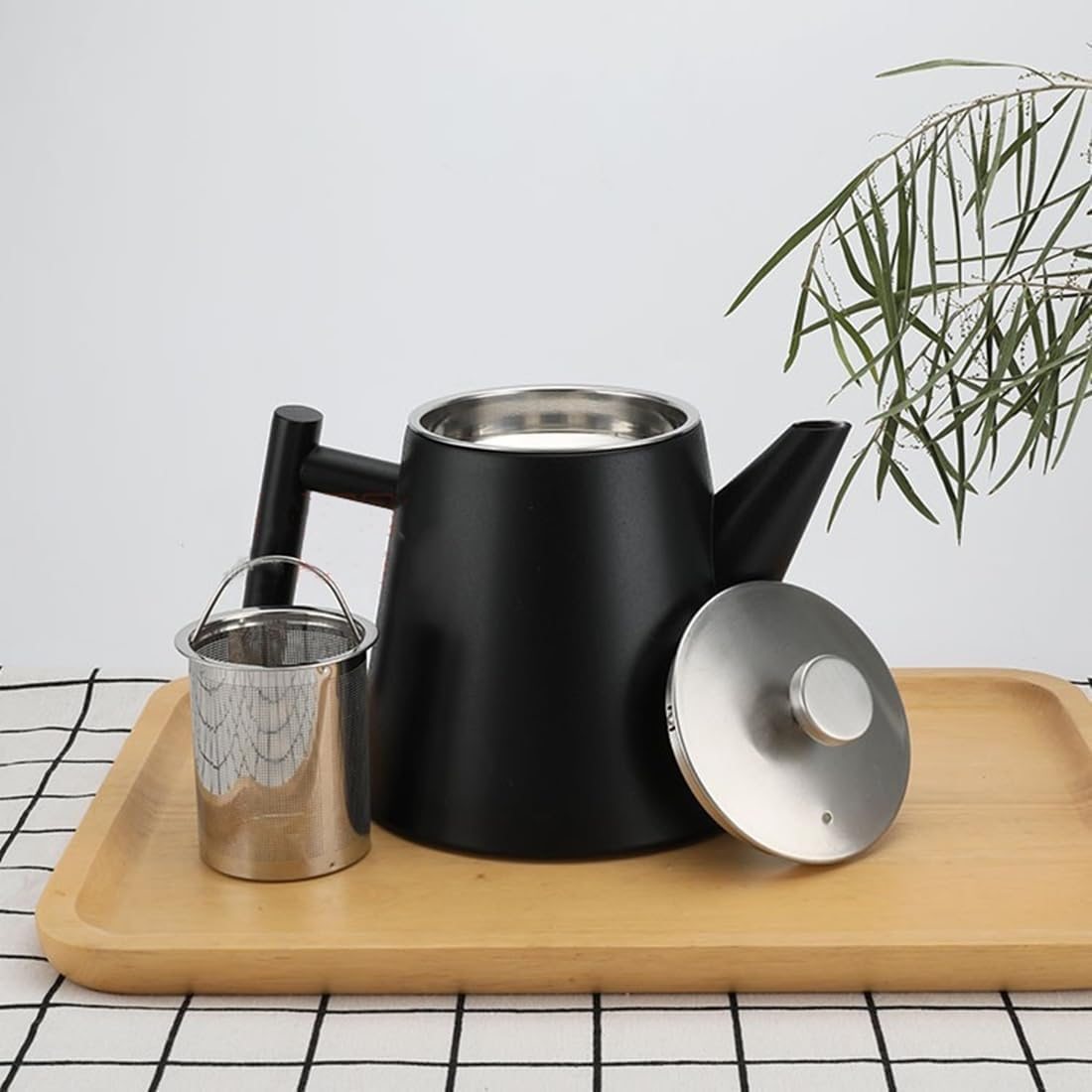 Frafuo Stainless Steel Tea Pot with Infuser for Loose Tea-1000Ml Large Capacity Kettle Teapot with Infuser-Magic Teapot with Strainer Separates Water with Tea or Any Infusion (Not for Gas Stovetop) image number 3