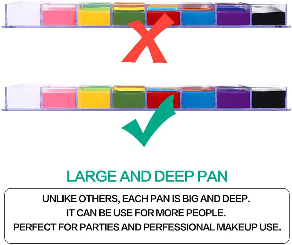 UCANBE Face Body Paint Set-Athena Painting Palette,10 Professional Artist Brush,Large Deep Pan Ideal for Halloween Cosplay Party SFX Arty Stage Makeup image number 6