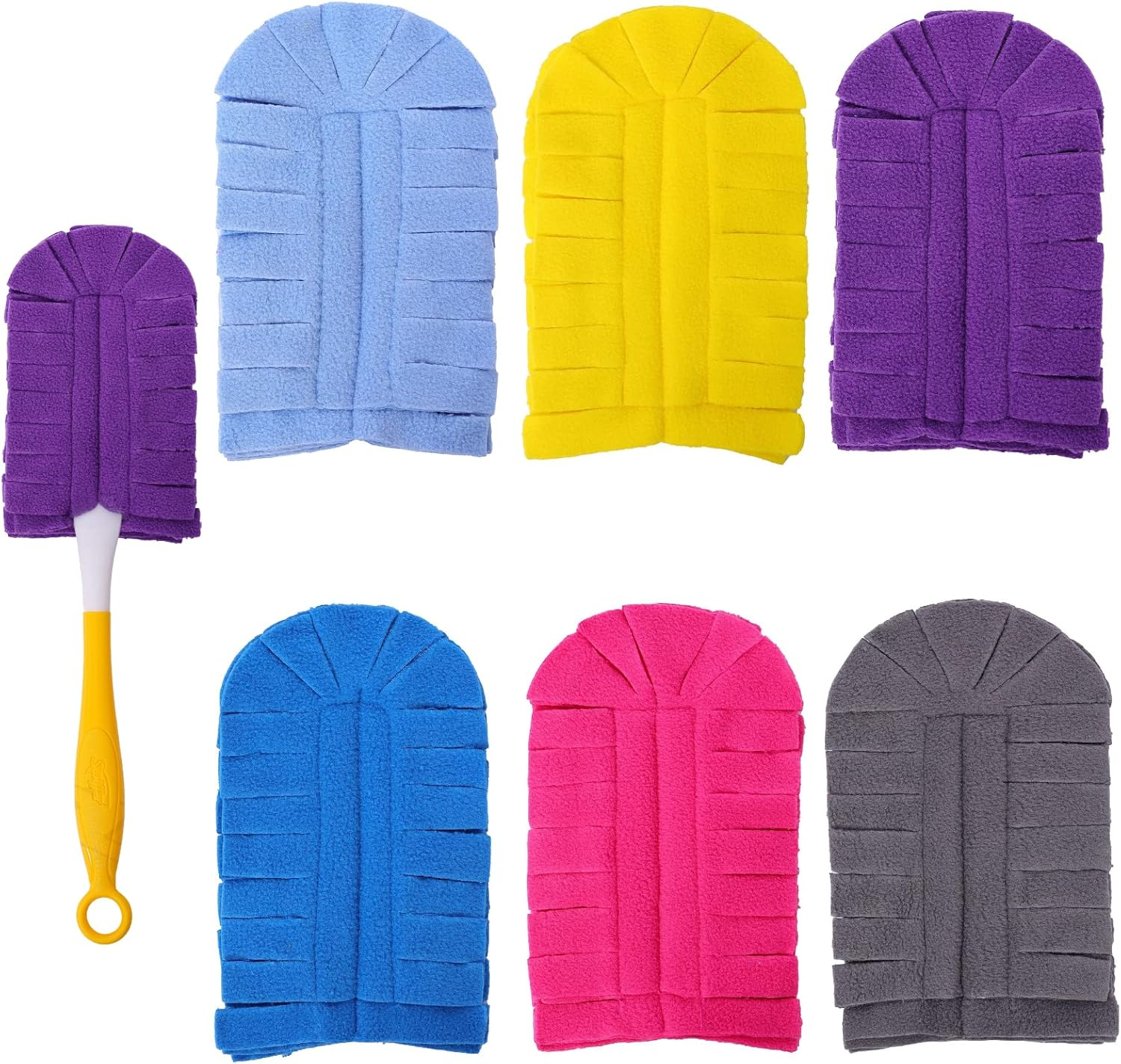 Flammi 360&deg; Fleece Duster Refills for Swiffer, Reusable Dusting Refills Heavy Duty Cloths for Cleaning Compatible with Swiffer Hand Duster (3 Pack-Mixed Color)