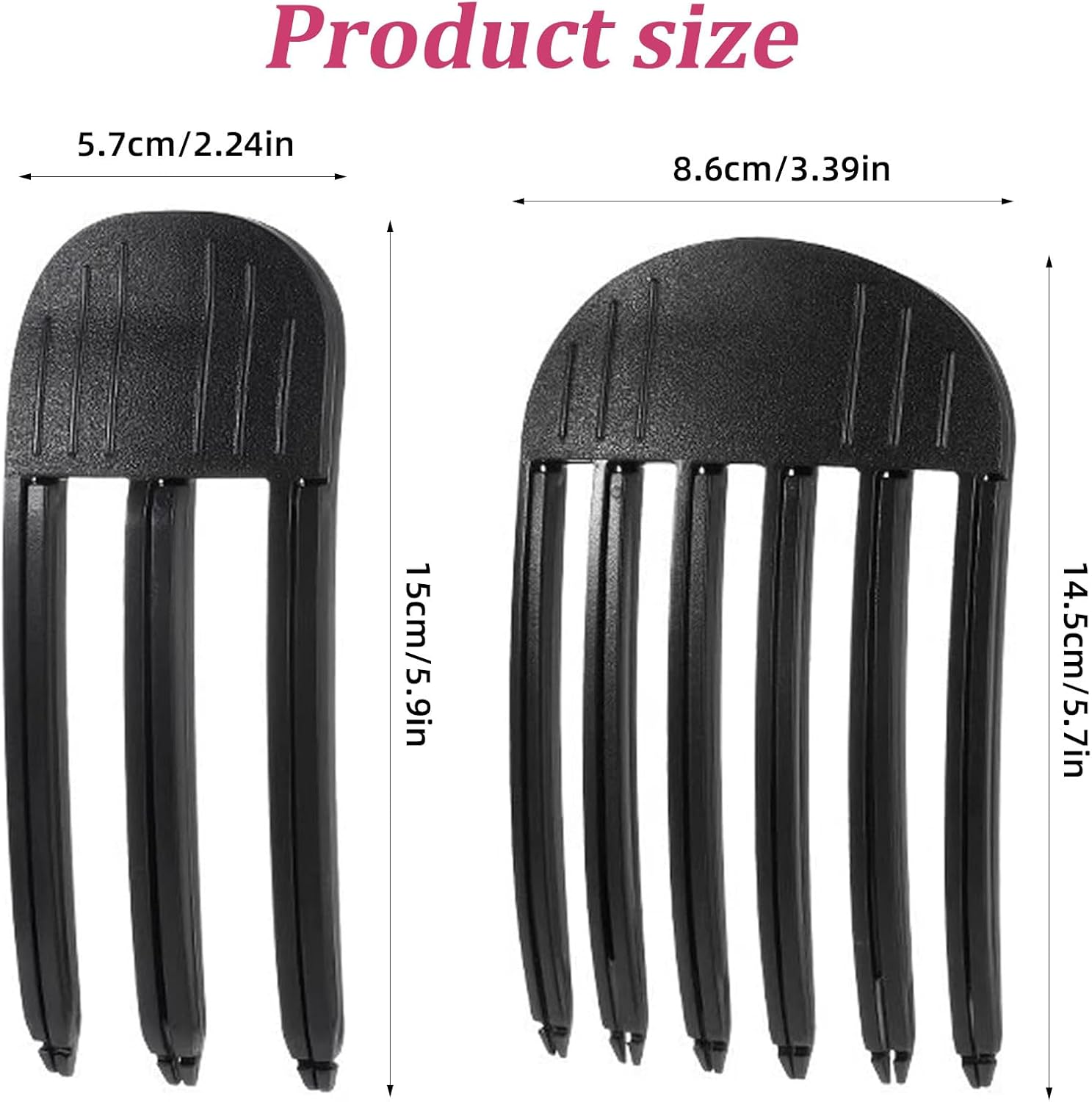 Pack of 2 Volume Clips Hair, Volume Hair Clips, Volume Hair Clips for Hairline, Hair Root Lifting Clips for Men Women Fluffy Bangs Hairstyle (Black) image number 2