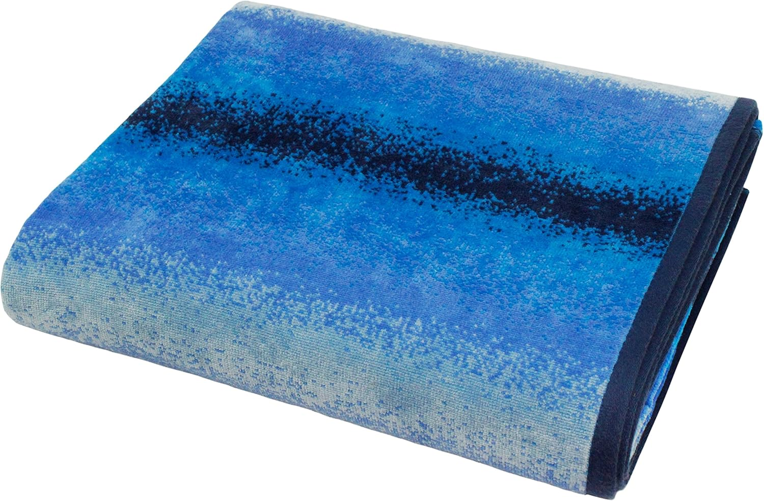 COTTON CRAFT Ombre Stripe Extra Wide Beach Towel for Two - 58X68 - Pure Cotton - Double Woven Jacquard Thick Plush Super Soft Luxurious Velour Pile - Pool Picnic Bath - 450 GSM - Blue image number 4