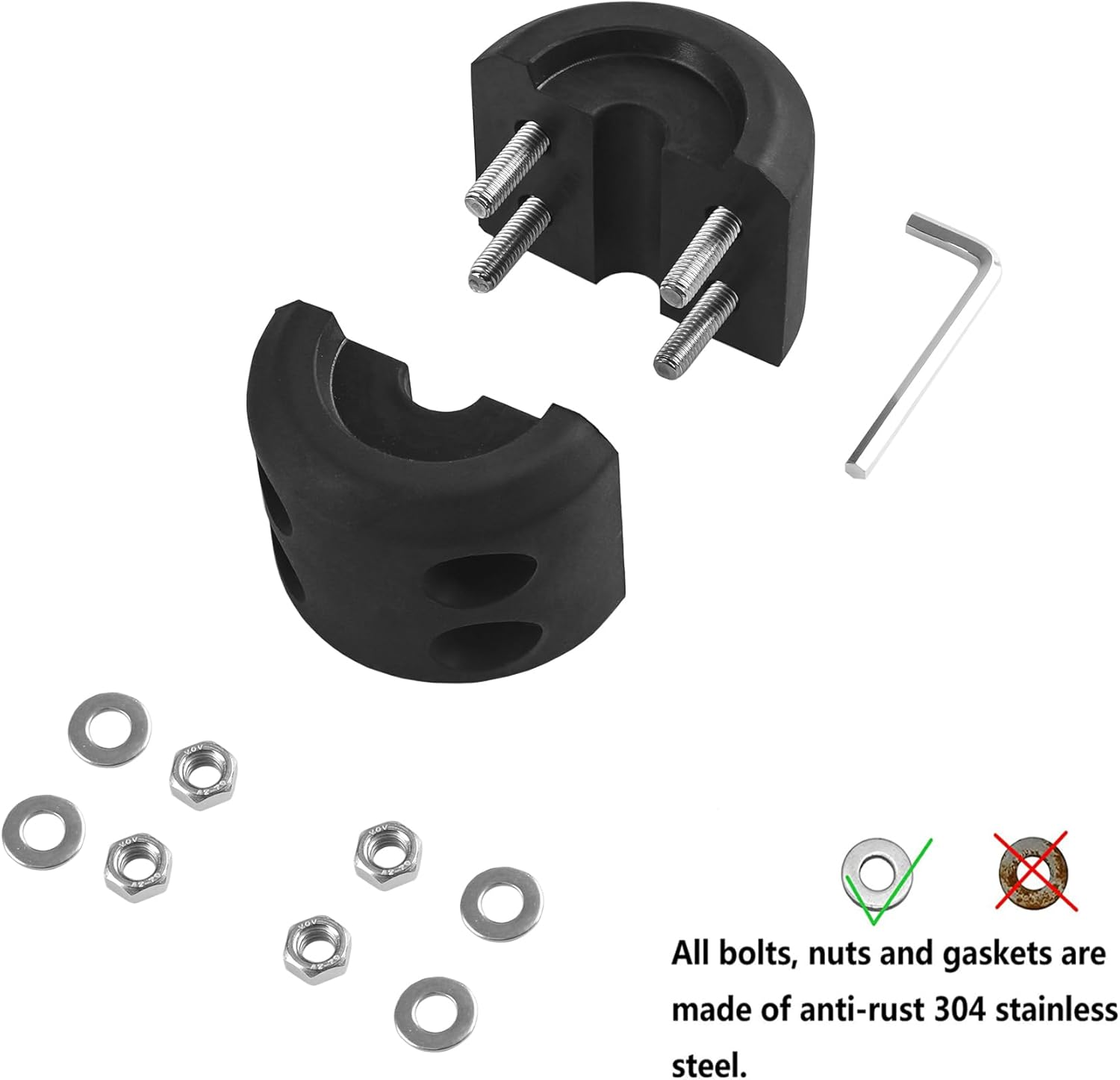 Ucreative Black Rubber Winch Hook Stopper with Allen Wrench for ATV UTV Winch image number 5