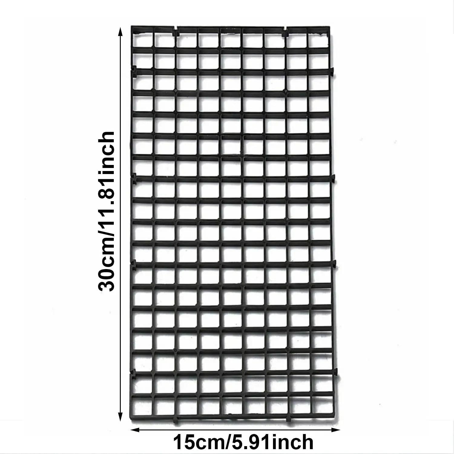 Yotsuba 2PCS Plastic Fish Grid Divider Durable Holder Tank Tray Egg Crate Aquarium Fish Tank Bottom Isolation, Black/White (Black) image number 1
