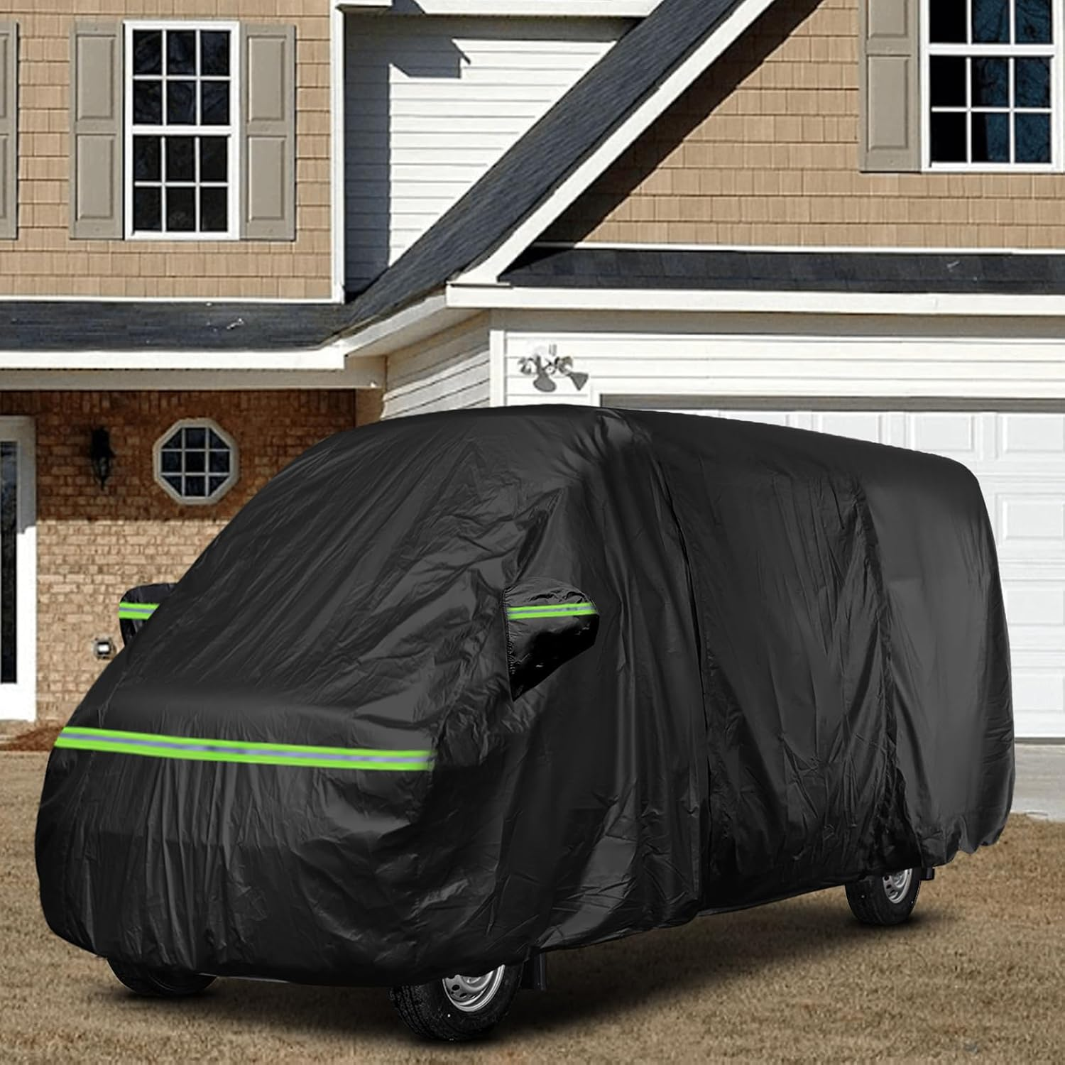 Gpaentsn Waterproof Class B RV High Top Van Cover for up to 24Ft (290 Inch) 2002-2023 LWB Sprinter Van, All Weather Protection Scratch, Dust, Snow Shield image number 6