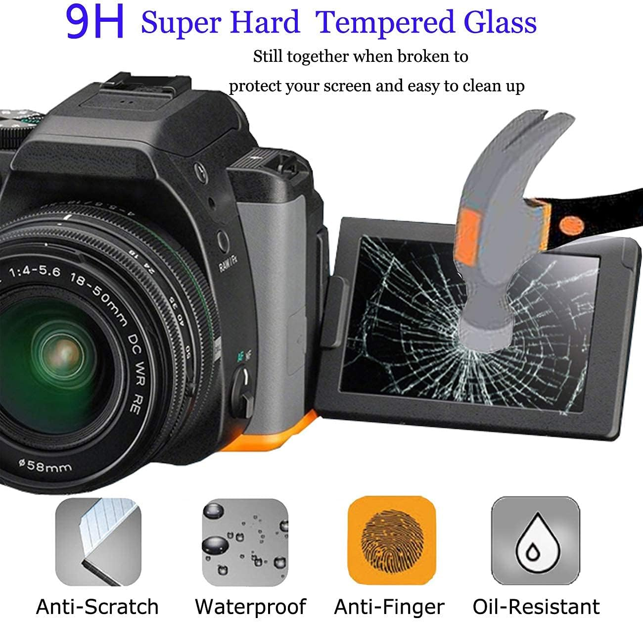 3 Pack Screen Protector Compatible Canon Powershot Sx740 Hs Sx730 Hs Digital Camera,Anti-Scratch Tempered Glass Clera Hard Protective Film Shield Cover image number 4