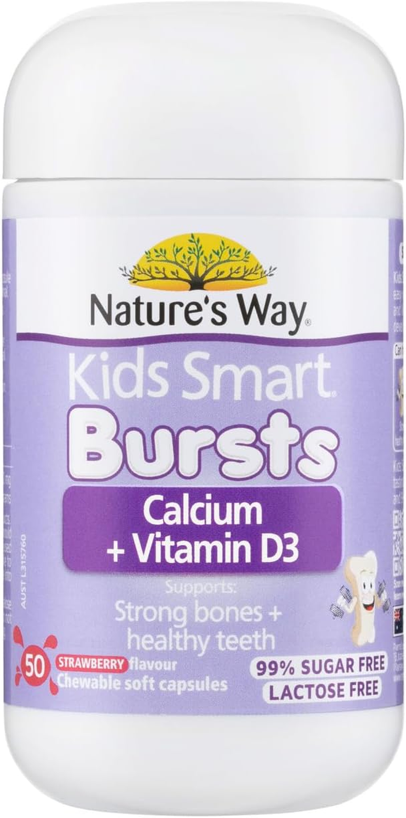 Nature'S Way Kids Smart Bursts Calcium and Vitamin D3 50 Capsules image number 1