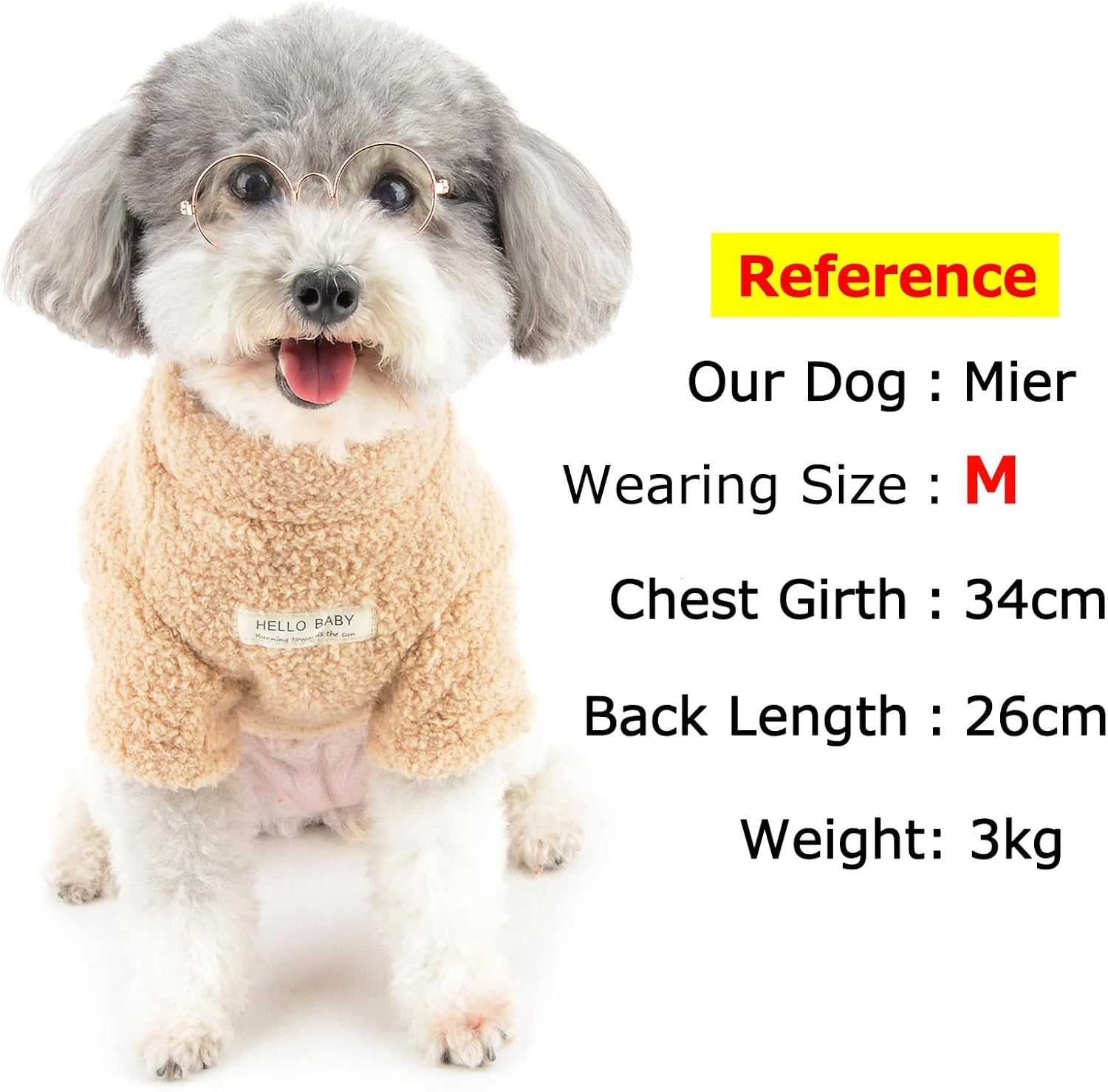 Zunea Dog Jumpers for Small Dogs Fuzzy Sherpa Fleece Winter Sweater Coats with D-Ring Soft Warm Pullover Puppy Clothes Cold Weather Jacket Coat Pet Girl Boy Chihuahua Yorkie Apparel Khaki M image number 3